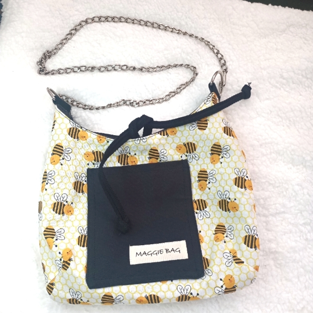 Crossbody Chain Strap Handmade Bumblebee And Honeycomb Maggie Bag Fun Spring Bag